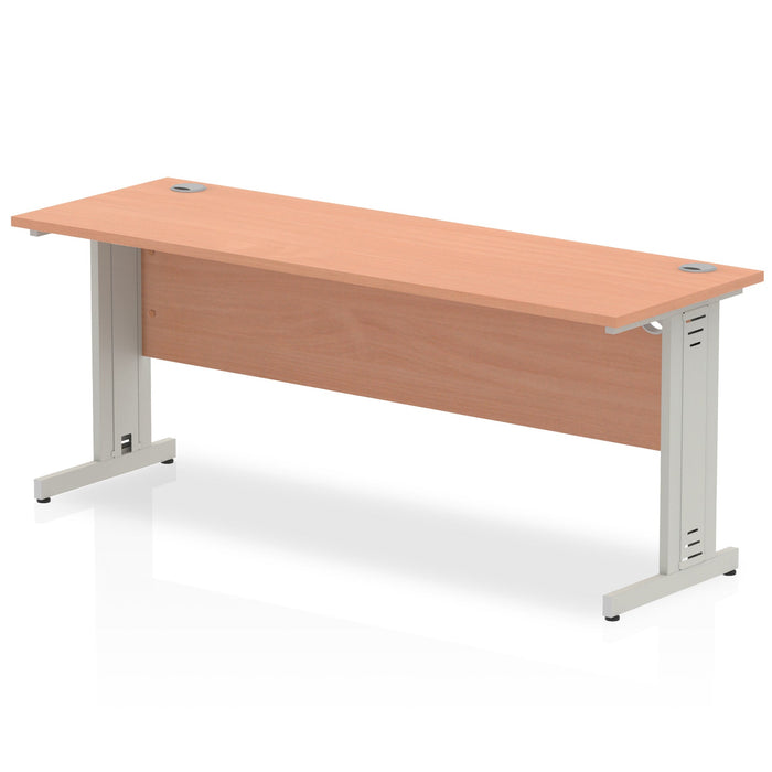 Impulse Slimline Desk Cable Managed Leg - Oak Desks Dynamic Office Solutions Beech Silver 1800mm x 600mm