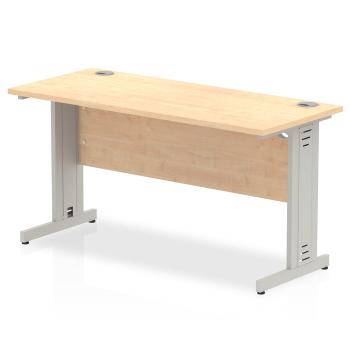 Impulse Slimline Desk Cable Managed Leg - Oak Desks Dynamic Office Solutions Maple Silver 1400mm x 600mm