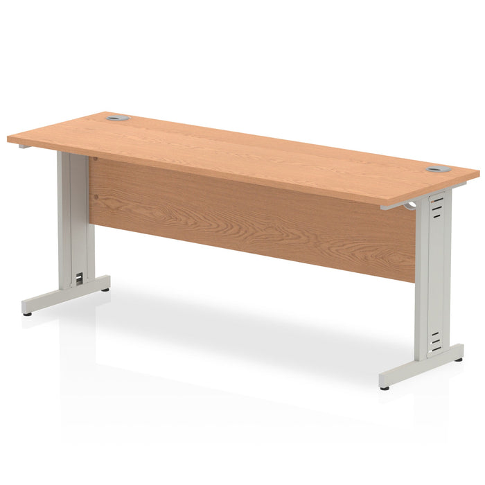 Impulse Slimline Desk Cable Managed Leg - Oak Desks Dynamic Office Solutions Oak Silver 1800mm x 600mm