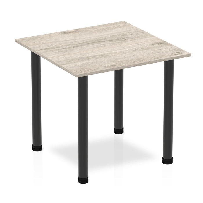 Impulse Square Table With Post Leg Tables Dynamic Office Solutions Grey Oak 800 Black