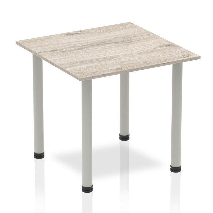 Impulse Square Table With Post Leg Tables Dynamic Office Solutions Grey Oak 800 Silver
