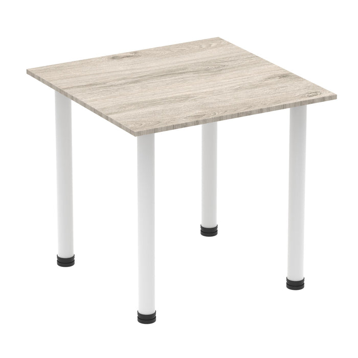 Impulse Square Table With Post Leg Tables Dynamic Office Solutions Grey Oak 800 White