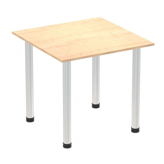 Impulse Square Table With Post Leg Tables Dynamic Office Solutions Maple 800 Aluminium