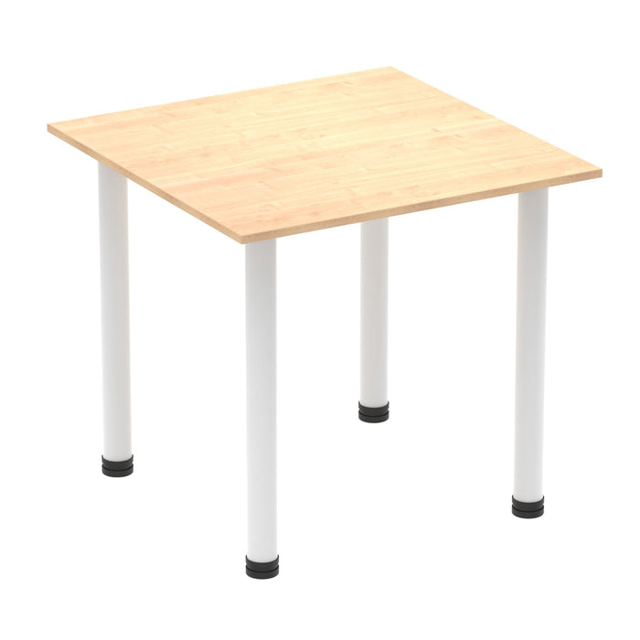 Impulse Square Table With Post Leg Tables Dynamic Office Solutions Maple 800 White
