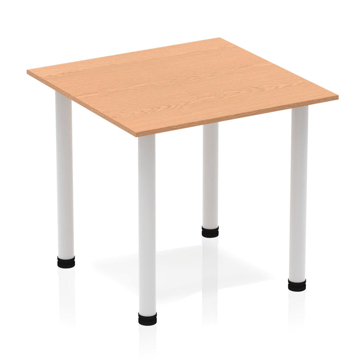 Impulse Square Table With Post Leg Tables Dynamic Office Solutions Oak 800 Silver