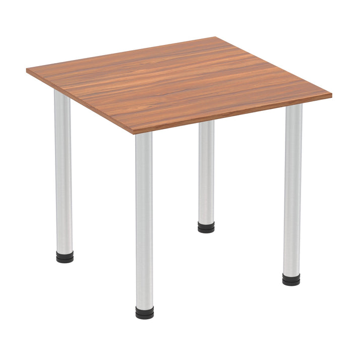 Impulse Square Table With Post Leg Tables Dynamic Office Solutions Walnut 800 Aluminium