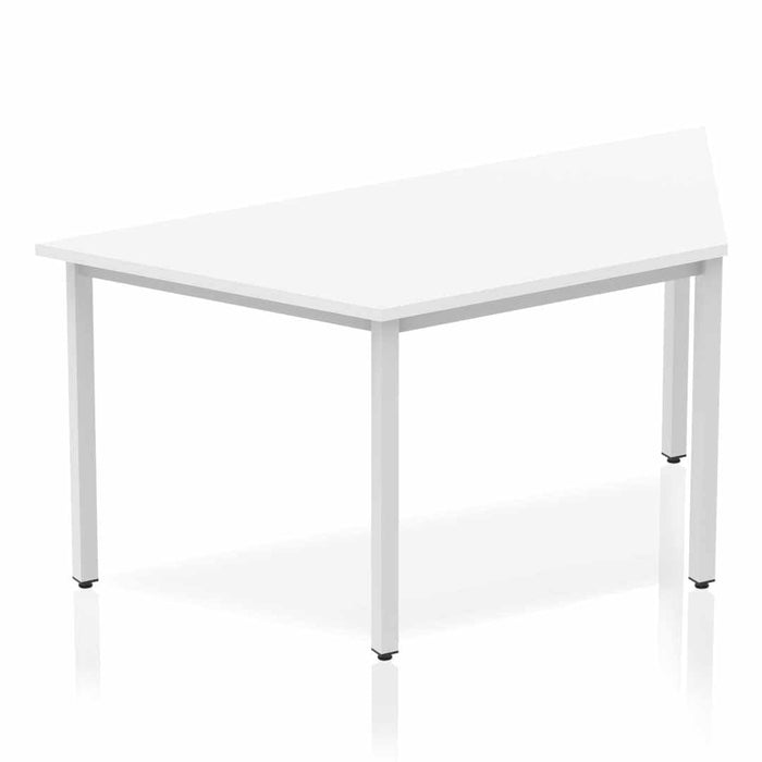 Impulse Trapezium Table Box Frame Leg Shaped Tables Dynamic Office Solutions White 1600 