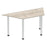 Impulse Trapezium Table With Post Leg Shaped Tables Dynamic Office Solutions Grey Oak 1600 Aluminium