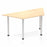 Impulse Trapezium Table With Post Leg Shaped Tables Dynamic Office Solutions Maple 1600 Silver