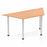 Impulse Trapezium Table With Post Leg Shaped Tables Dynamic Office Solutions Oak 1600 Silver