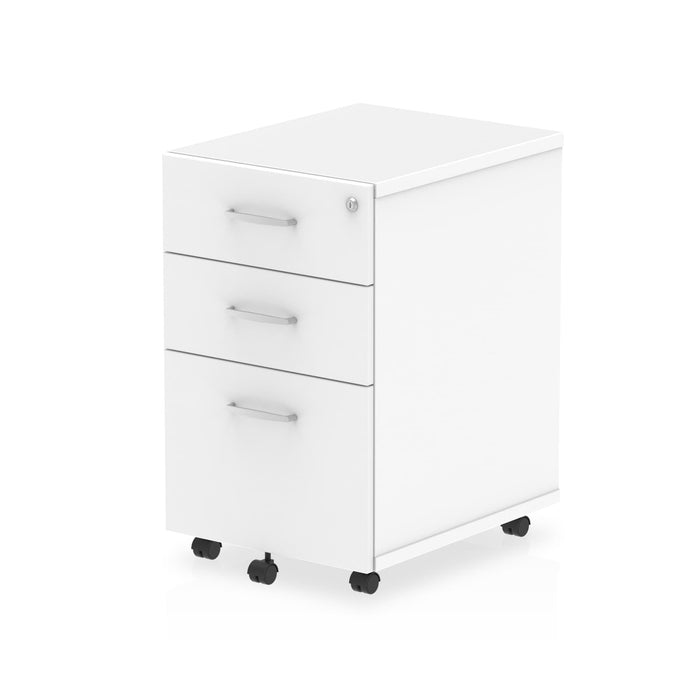 Impulse Under Desk Pedestal Pedestals Dynamic Office Solutions White 3 Drawer 