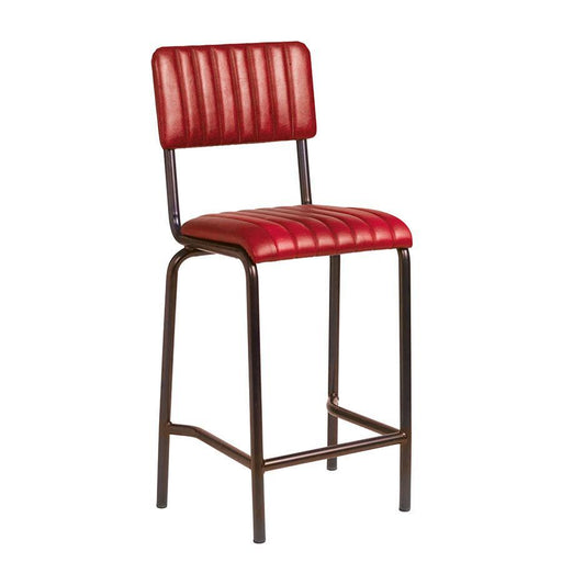 Industrial Style Mid Bar Stool Café Furniture zaptrading Vintage Red 