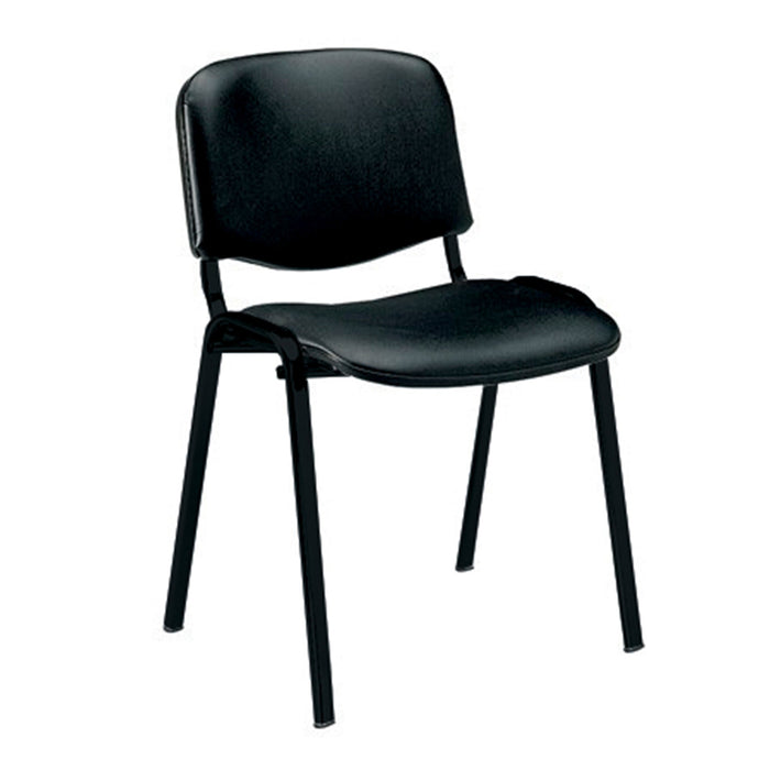 Iso Stackable Meeting Chair BREAKOUT SEATING Nautilus Designs Black Vinyl Black 