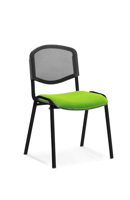 ISO Stacking Chair Conference Dynamic Office Solutions Black Bespoke Myrrh Green Black Mesh