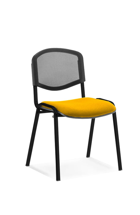 ISO Stacking Chair Conference Dynamic Office Solutions Black Bespoke Senna Yellow Black Mesh