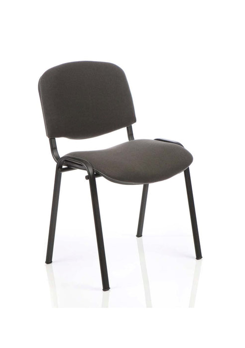 ISO Stacking Chair Conference Dynamic Office Solutions Black Charcoal Fabric Charcoal Fabric