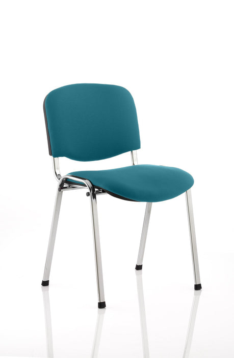 ISO Stacking Chair Conference Dynamic Office Solutions Chrome Bespoke Maringa Teal Bespoke Maringa Teal Fabric