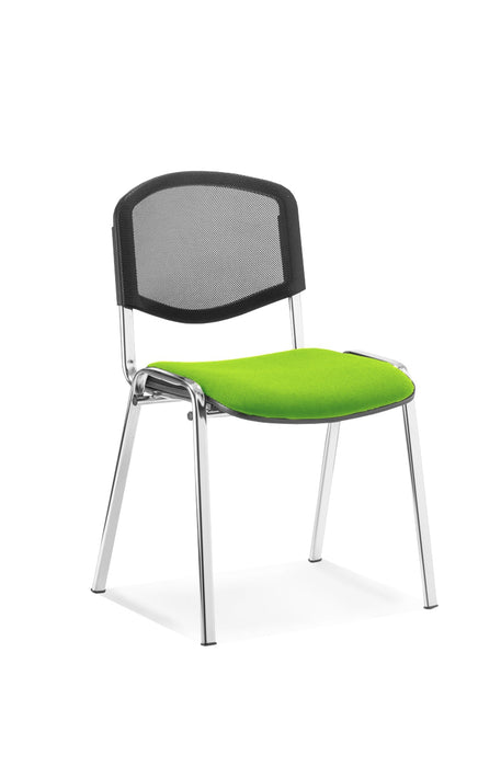 ISO Stacking Chair Conference Dynamic Office Solutions Chrome Bespoke Myrrh Green Black Mesh