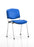 ISO Stacking Chair Conference Dynamic Office Solutions Chrome Blue Vinyl Blue Vinyl