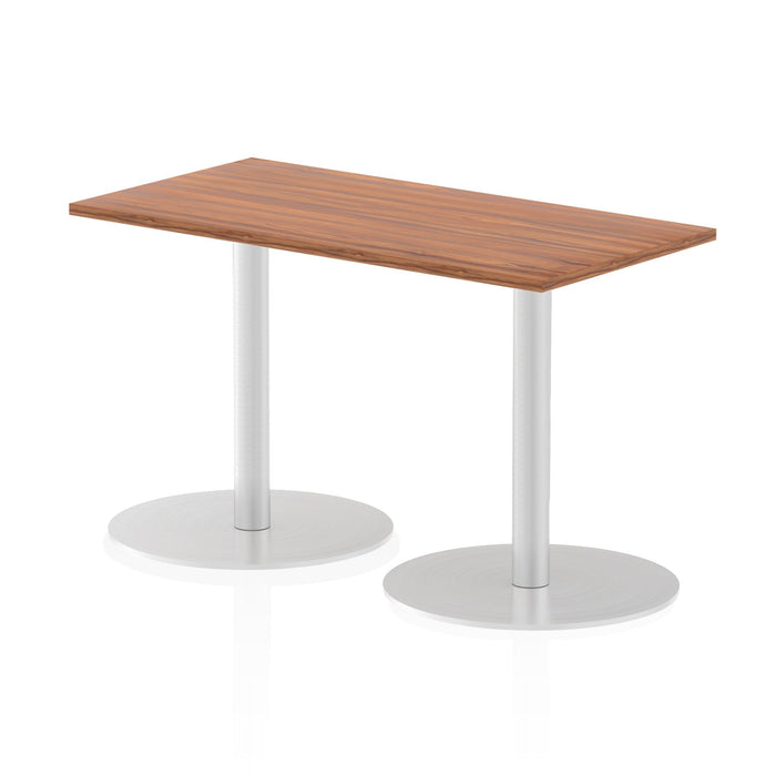 Italia Slimline Rectangular Poseur Table Bistro Tables Dynamic Office Solutions Walnut 1200 725mm