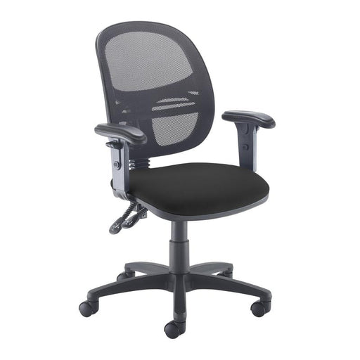 Jota Mesh medium back operators chair with adjustable arms Seating Dams Black 