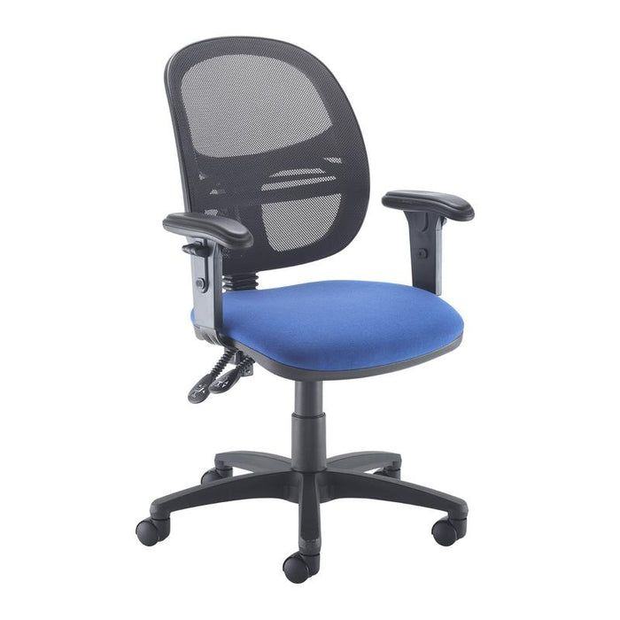 Jota Mesh medium back operators chair with adjustable arms Seating Dams Blue 
