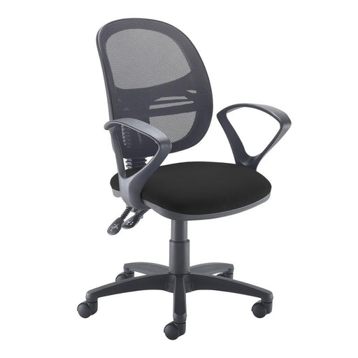 Jota Mesh medium back operators chair with fixed arms Seating Dams Black 