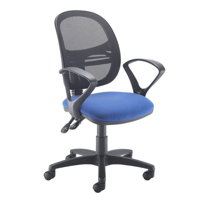 Jota Mesh medium back operators chair with fixed arms Seating Dams Blue 