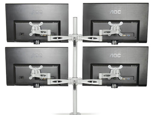 KARDO Quad Screen (up to 27") Pole Mount Monitor Arm