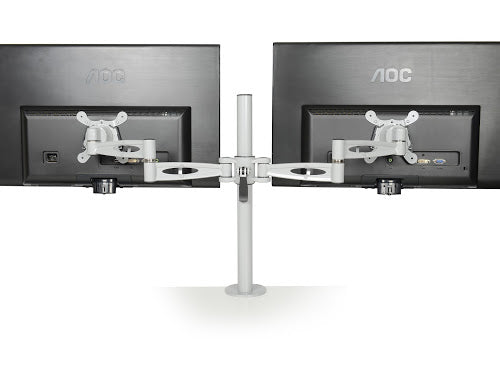 M052 - Dual Computer Monitor Mount/ Desk Clamp 2 Monitor Stand [17 - 27