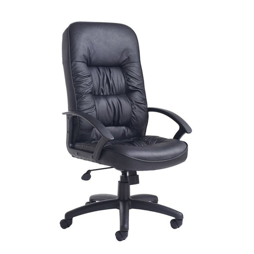 King high back managers chair - black leather faced Seating Dams 