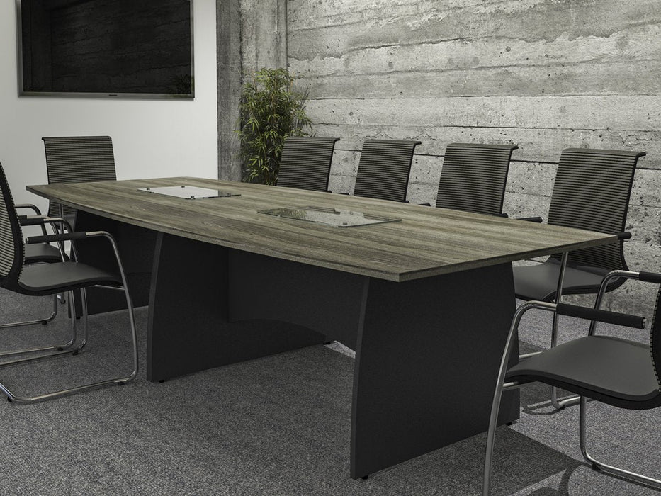 Kingston Panel Leg Rectangular Boardroom Table With Glass Upstand BOARDROOM Imperial 