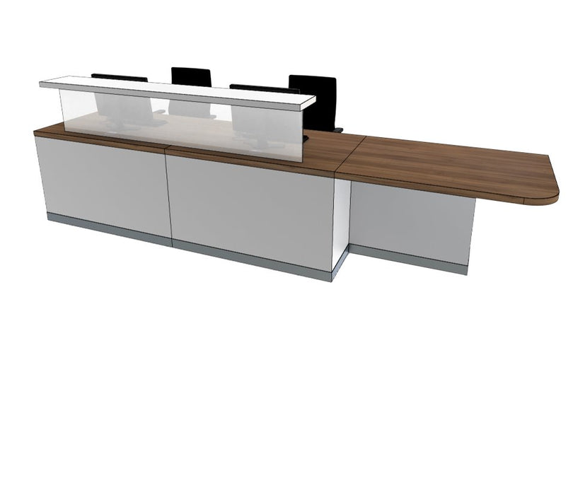 Large Classic Reception Desk Reception Desks Clarke Rendall Left Hand H1150 x W3600 x D820mm W1001 Solid Premium White 