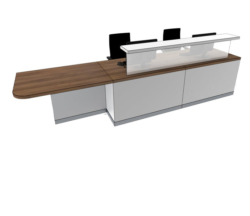 Large Classic Reception Desk Reception Desks Clarke Rendall Right Hand H1150 x W3600 x D820mm W1001 Solid Premium White 