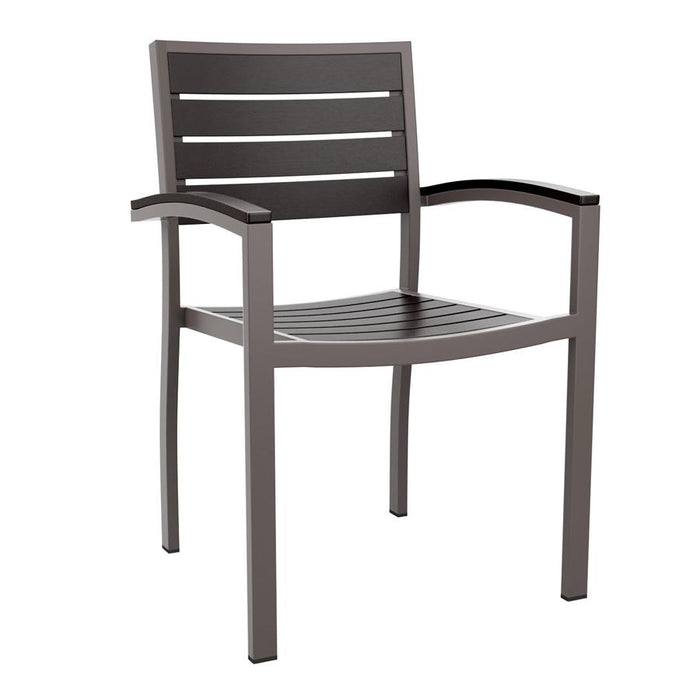 Likewood Arm Chair - Black Café Furniture zaptrading Grey frame with black slats 