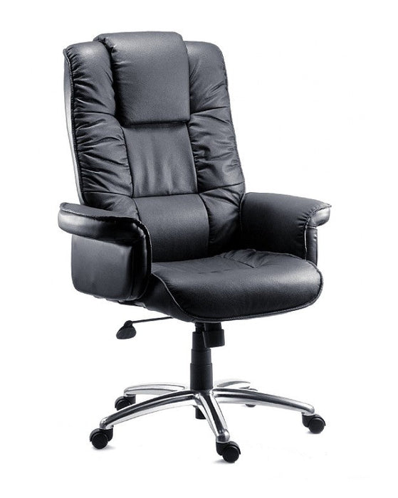 Lombard Leather Faced Executive Office Chair Office Chair Teknik Black 