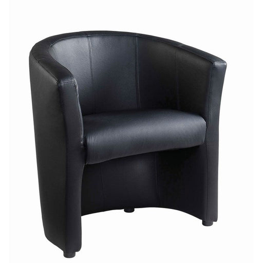 London reception single tub chair 670mm wide - black faux leather Soft Seating Dams 