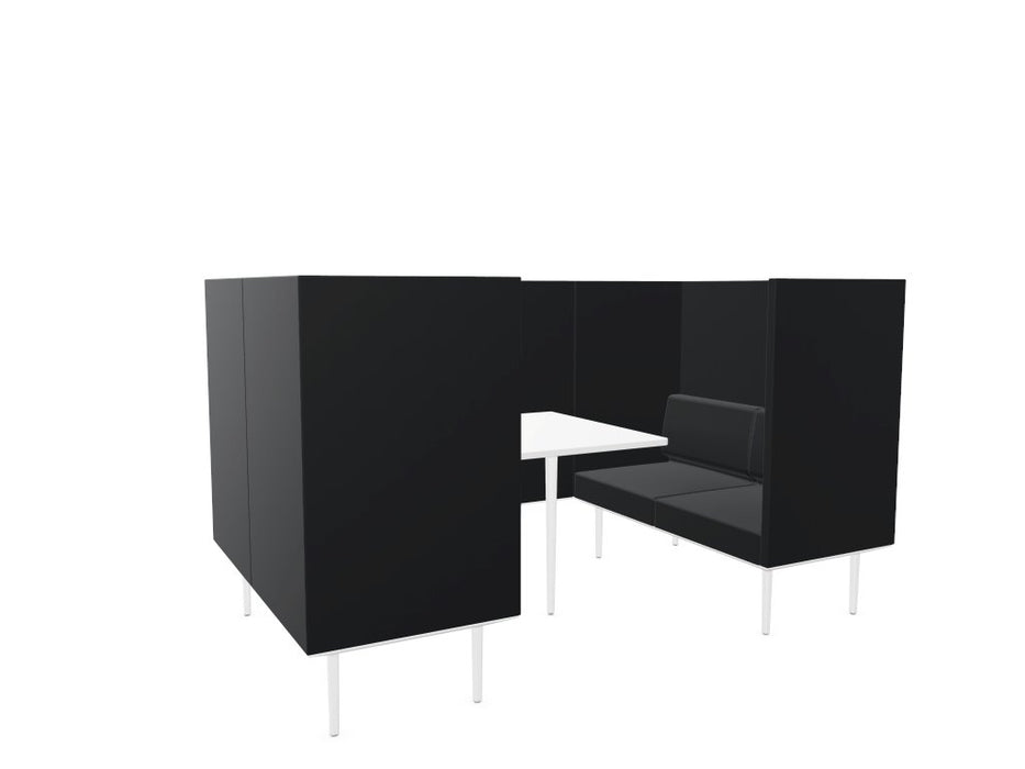 Longo 4 Person Meeting Booth Meeting Booth Actiu White Black 