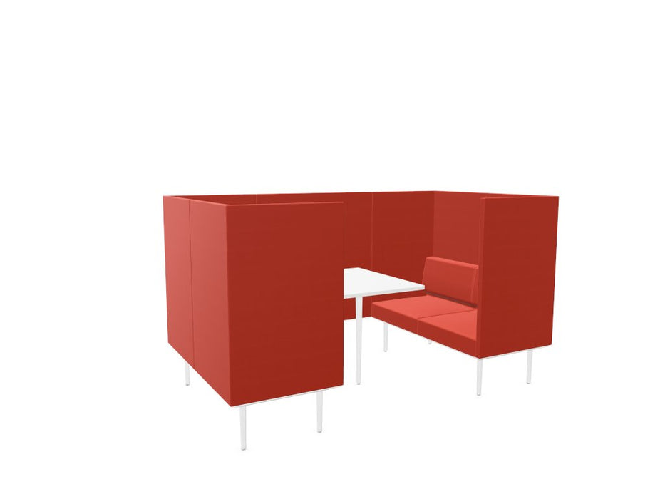 Longo 4 Person Meeting Booth Meeting Booth Actiu White Orange 