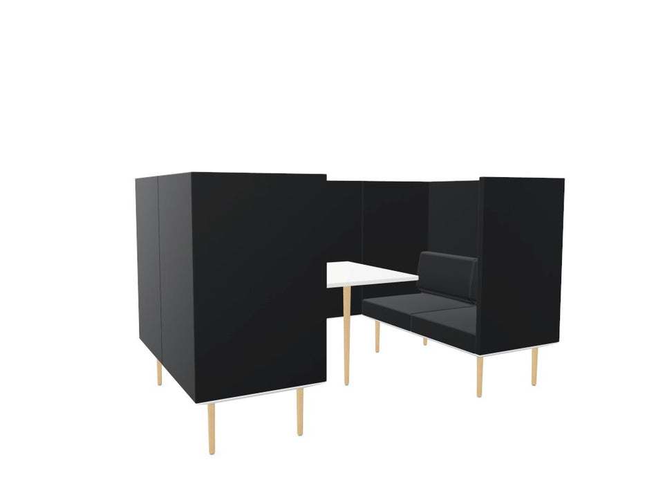 Longo 4 Person Meeting Booth Meeting Booth Actiu Wood Black 