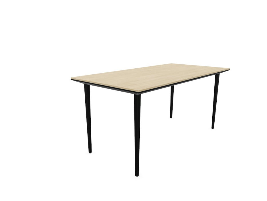 Longo Rectangular Office Desk - Black Frame WORKSTATION Actiu Light Oak 1400mm x 800mm None