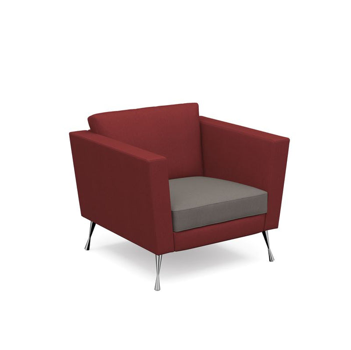 Lyric reception chair single seater with metal legs Soft Seating Dams 