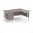 Maestro 25 cable managed leg right hand ergonomic desk with 3 drawer pedestal Desking Dams Grey Oak White 1600mm x 1200mm