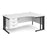 Maestro 25 cable managed leg right hand ergonomic desk with 3 drawer pedestal Desking Dams White Black 1800mm x 1200mm