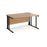 Maestro 25 cable managed leg right hand wave office desk Desking Dams Beech Black 1400mm x 800-990mm