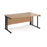 Maestro 25 cable managed leg right hand wave office desk Desking Dams Beech Black 1600mm x 800-990mm