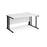 Maestro 25 cable managed leg right hand wave office desk Desking Dams White Black 1400mm x 800-990mm