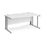 Maestro 25 cable managed leg right hand wave office desk Desking Dams White Silver 1600mm x 800-990mm