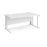 Maestro 25 cable managed leg right hand wave office desk Desking Dams White White 1600mm x 800-990mm