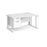 Maestro 25 cable managed leg right hand wave office desk with 2 drawer pedestal Desking Dams White White 1400mm x 800-990mm
